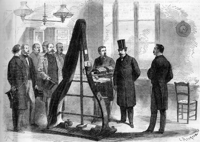 Napoleon III navštívil kanceláře elektrického telegrafu na ministerstvu vnitra v roce 1866. od Unknown artist