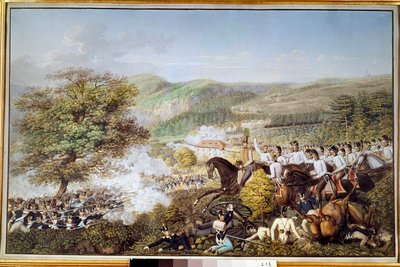 Napoleonská válka: „“Francouzská pěchota proti pruské jízdě““ Anonymní akvarel. 1813 Berlín, historické muzeum od Unknown artist