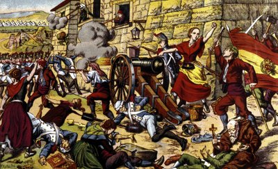 Napoleonské války: Obležení Zaragozy (15. června – 14. srpna od Unknown artist