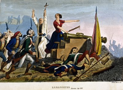 Napoleonské války: Obležení Zaragozy (Zaragoza). 1808. Kol. Soukromě, Milane. od Unknown artist