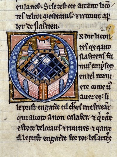 Nascion ve vězení. Rukopis: Dobytí Saint Gréal, napsaný 717 let po umučení našeho pána. Bibliotheque Municipale de Rennes, ms. 255 (Sbírka románů Kulatého stolu); Paříž od Unknown artist
