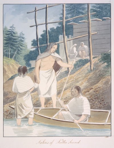 Natives of Nootka Sound, cca 1843-50 (akvarel) od Unknown artist