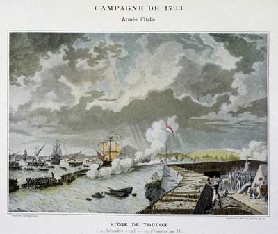 Námořní bitva: Obléhání Toulonu v roce 1793 - v „“Námořních bitvách Napoleona““ od Unknown artist
