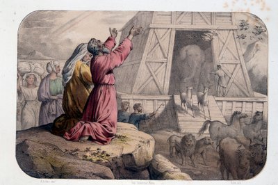 Noemova archa – východ z Noemovy archy – Bible od Unknown artist