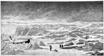 Severní pól: Iglú a ledoborec (Ice Breeze), kresba, jaro 1873. od Unknown artist