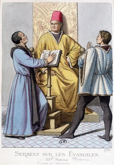 Přísaha na evangelia, Francie 15. století. od Unknown artist