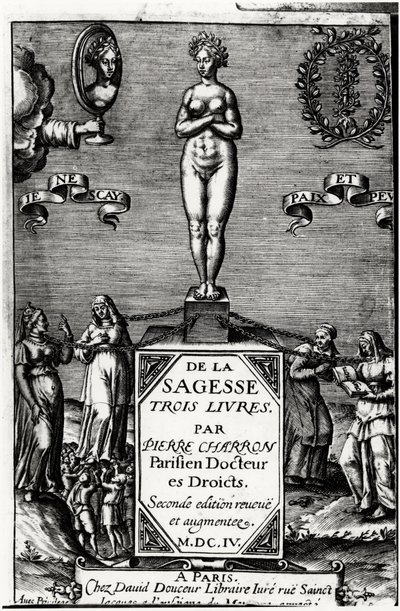 O moudrosti, tři knihy od Pierra Charrona (1541-1603) od Unknown artist