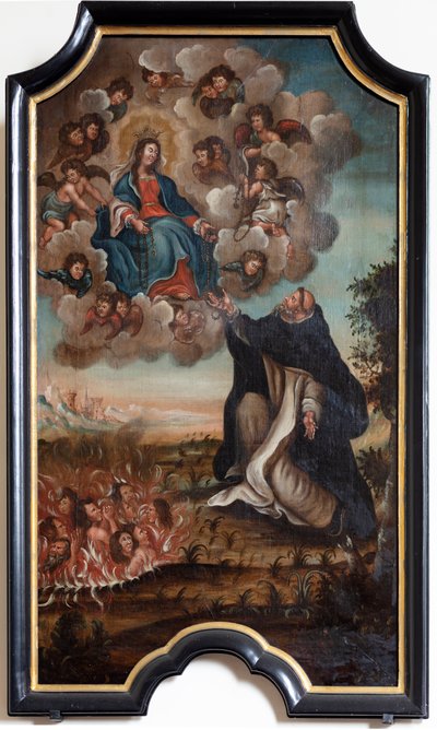 Panna Maria dává růženec svatému Dominikovi od Unknown artist