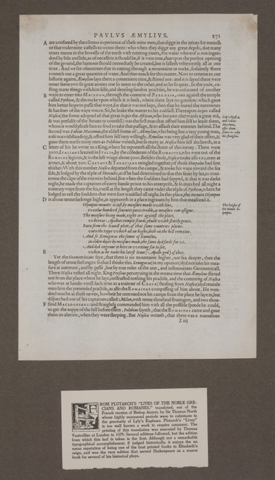 Strana 271 z Plutarchových „Životů vznešených Řeků a Římanů“ od Unknown artist