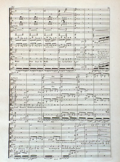 Strana hudební partitury Siegfrieda, Wagnerova opera od Unknown artist
