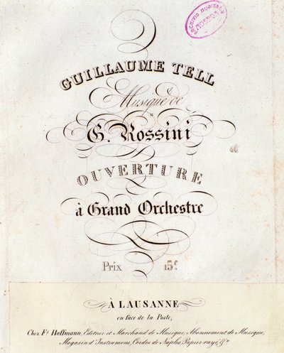 Strana partitury předehry Williama Tella, opery Gioacchina Rossiniho od Unknown artist