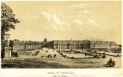 Palác ve Versailles, výhled do zahrady v roce 1857. od Unknown artist