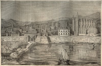 Palma de Mallorca, Mallorca (Malorca), Baleárské ostrovy - rytina 1837 od Unknown artist