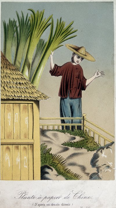 Papírna, Čína - rytina od Unknown artist
