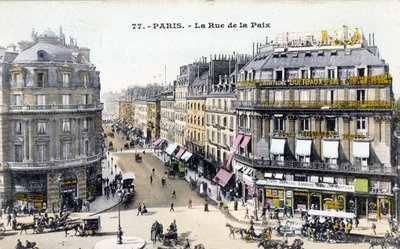 Paříž: rue de la Paix - pohlednice, konec 19. století od Unknown artist