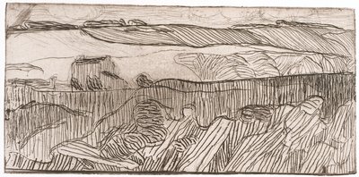 Pruhovaná krajina (lept) od Unknown artist