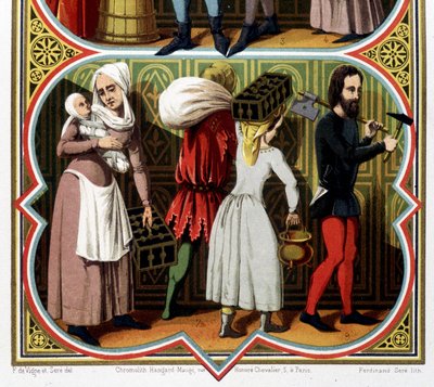 Lidé středověku - v "" Přepychové umění, historie kostýmu a nábytku"" od Unknown artist