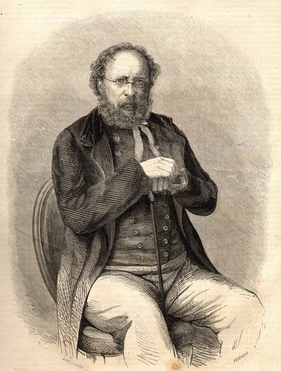 Pierre Joseph Proudhon (1809 - 1865). Francouzský socialistický teoretik, předchůdce anarchismu. Rytina z roku 1865. Kolekce Bianchetti od Unknown artist