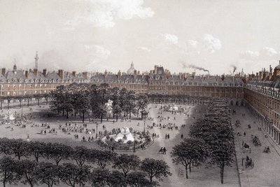 Place Royale (dnes Place des Vosges) v Paříži na konci 19. století. od Unknown artist