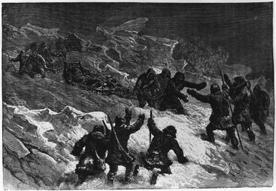 Severní pól: Setkání Markham Sleds - Nares Georges S., Cesta k Polárnímu moři, Paris: Hachette od Unknown artist