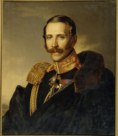 Portrét Serge Grigorijeviče Strogonova (Strogonoff nebo Stroganov) (1794-1882), generálního guvernéra Moskvy. (Portrét Sergeje Grigorijeviče Stroganova, generálního guvernéra Moskvy). Anonymní obraz, olej na plátně od Unknown artist