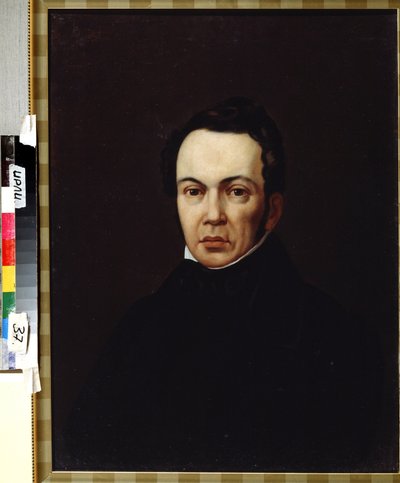 Portrét spisovatele, orientalisty a novináře Osipa Senkovského (1800-1858) (Portrét autora, orientalisty a novináře Osipa Senkovského). Anonymní malování. Olej na plátně, kolem 1830. Romantismus. Ústav ruské literatury IRLI (Pushki House od Unknown artist