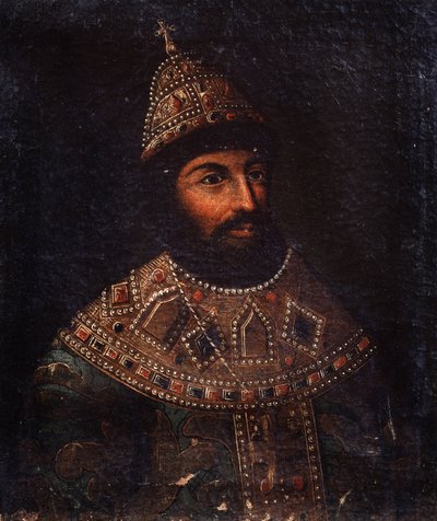Portrét cara Alexise I. Michajloviče Ruska (1629-1676) (Portrét cara Alexise I. Michajloviče Ruska). Anonymní malování. Olej na plátně, 54 x 45,5 cm, 2. polovina 17. století. Státní ústřední dělostřelecké muzeum, Petrohrad. od Unknown artist