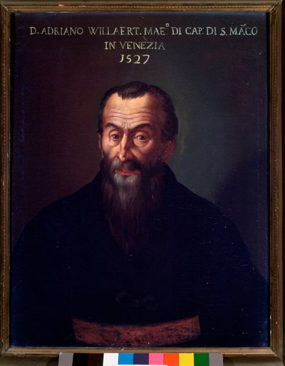 Portrét Adriana Willaerta, vlámského skladatele (malba od Unknown artist