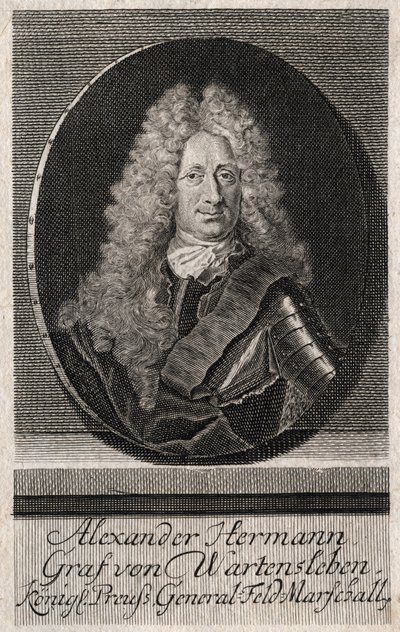 Portrét Alexandra Hermanna Graf von Wartensleben (1650-1734) důstojník v armádách různých německých států - rytina od Unknown artist