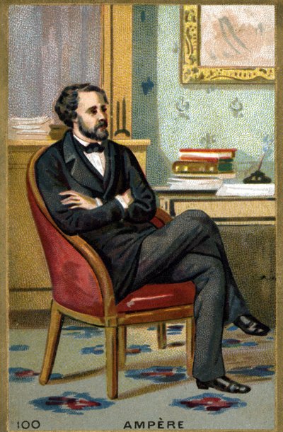 Portrét André-Marie Ampere (1775 - 1836) francouzský fyzik. Chromolitografie 19. století. od Unknown artist