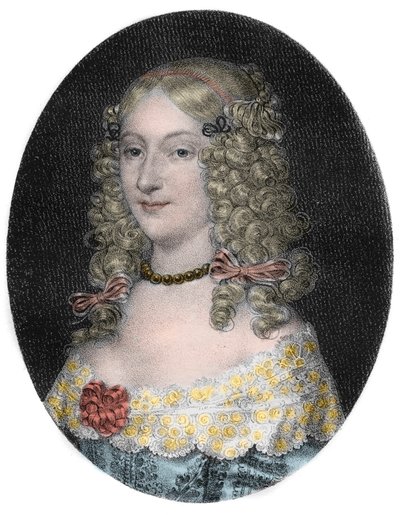 Portrét Anne-Genevieve de Bourbon-Conde (1619-79) vévodkyně z Longueville - Portrét Anne Genevieve de Bourbon-Conde (Anne-Genevieve de Bourbon-Conde), vévodkyně z Longueville (1619-1679) rytina z 19. století od Unknown artist