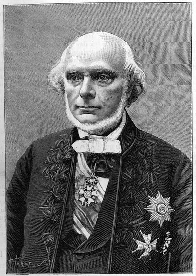 Portrét Armanda de Quatrefages de Breau (1810-1892), francouzského přírodovědce a antropologa. (Z fotografie Charlese Gallota). Gravírování v "" Přírodě: přehled věd a jejich aplikací v umění a průmyslu "" z 23. ledna 1892. od Unknown artist