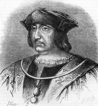 Portrét Arthus de Gouffier (1475-1519), pán z Boissy, preceptor krále Francoise 1. Rytina 19. století. od Unknown artist