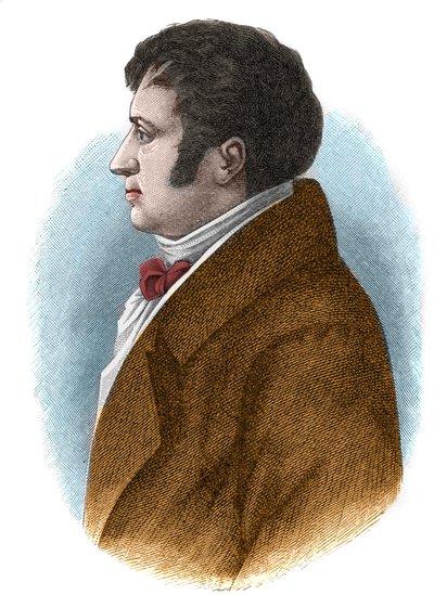 Portrét Augusta Whilhelma von Schlegela (1767-1845), německého filozofa, kritika, orientalisty a překladatele a teoretika romantického hnutí. od Unknown artist