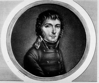 Portrét Barthelemyho Joberta (1769 - 1799), generála italské armády. Rytina v „“ Kompletní sbírka historických obrazů francouzské revoluce, ve třech svazcích.“““ 1804. od Unknown artist