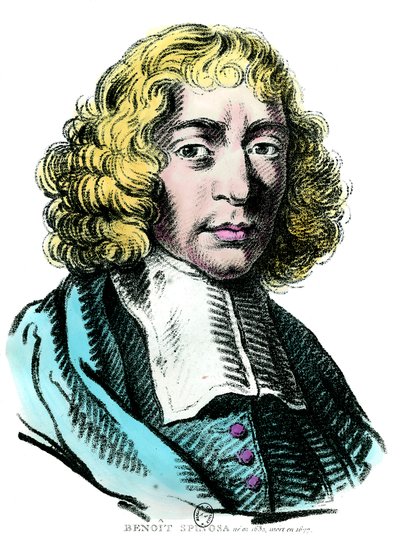 Portrét Barucha de Spinoza (1632 - 1677) holandský filozof, známý také jako Bento de Espinosa nebo Benedictus de Spinoza nebo Benoit de Spinoza. Rytina 17. století. Coll. Jít. od Unknown artist