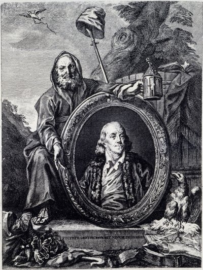Portrét Benjamina Franklina (1706 - 1790), amerického politika, památníka, pamfletáře a fyzika od Unknown artist
