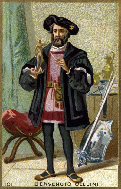 Portrét Benvenuta Celliniho (1500 - 1571), italského zlatníka a sochaře. Chromolitografie 19. století. od Unknown artist