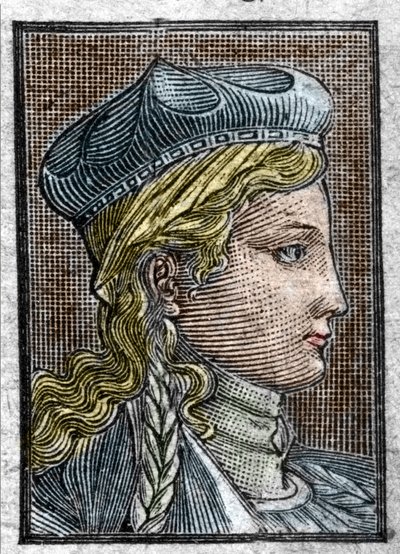 Portrét Brunehauta nebo Brunehildy (asi 534-613), manželky Sigeberta I. od Unknown artist