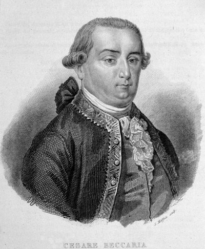Portrét Cesare Bonesany, markýze de Beccaria (1738 - 1794), italského právníka. od Unknown artist