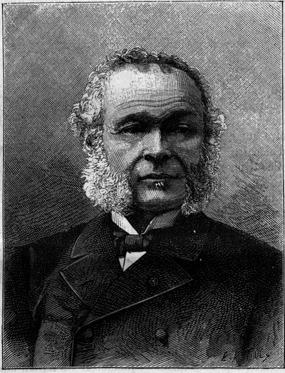 Portrét Charlese Adolpha Wurtze (1817-1884), francouzského chemika a učitele. Gravírování v „“Přírodě. Přehled vědy a jejích aplikací v umění a průmyslu. 1884 od Unknown artist