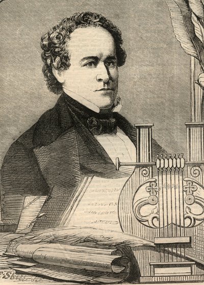 Portrét Charlese Anthona (1797-1867), amerického profesora. Gravírování do „“ The illustrated London News““ z 23. ledna 1858. od Unknown artist
