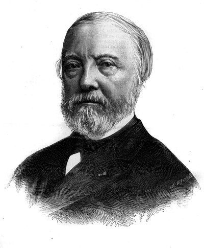 Portrét Charlese Blanca (1813-1882), francouzského uměleckého kritika a akademika. Pásová rytina v „“ Le Monde Illustré““ č. 1294 ze dne 21. ledna 1882. od Unknown artist