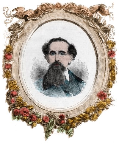 Portrét Charlese Dickense (1812-1870) anglický romanopisec, rytina od Unknown artist