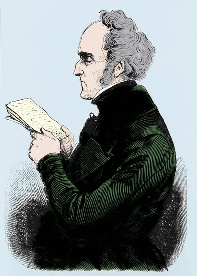 Portrét Charlese Fouriera (1772 - 1837), francouzského socialistického teoretika. Rytina 19. století. od Unknown artist