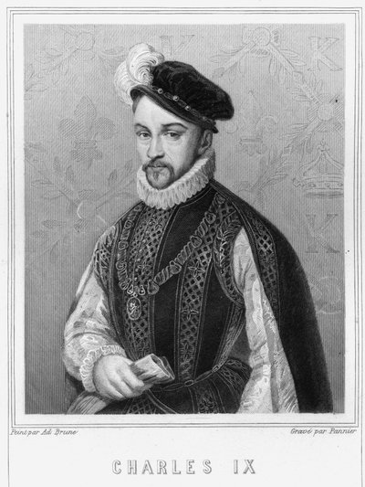 Portrét Karla IX. (1550 - 1574), krále Francie - v „Histoire des Français““ od Lavallée, rytina, sd. od Unknown artist