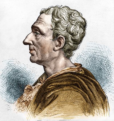 Portrét Charlese de Secondat (1689 - 1755), barona De La Brède a Montesquieu. Rytina 19. století. od Unknown artist
