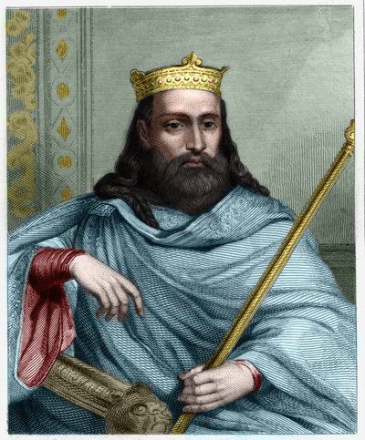 Portrét Clotaire (Clothaire) I (497 - 561), krále Neustrije a krále franků - v „Histoire des Francais““ od Lavallee, rytina, sd. od Unknown artist