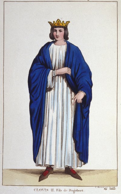 Rytina Portrét Chlodvíka II. (? - 657), krále Neustrije, Burgundska a Austrasie z roku 1830 od Unknown artist