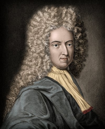Portrét Daniela de Foe nebo Defoe (1660-1731), anglický spisovatel a novinář - Daniel Defoe (1660-1731) - anglický romanopisec a novinář od Unknown artist